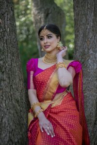 Dusty Lavender Hand-Painted Motif Organza Saree