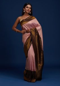 Pink Zari Work Banarasi Saree