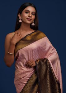 Pink Zari Work Banarasi Saree