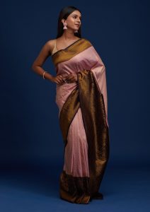 Pink Zari Work Banarasi Saree