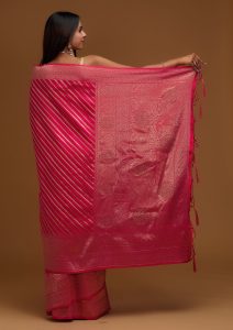 Pink Zari Work Banarasi Saree