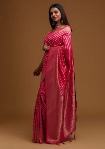 Pink Zari Work Banarasi Saree