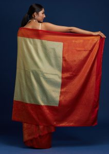 Pista Green Zari Work Banarasi Saree